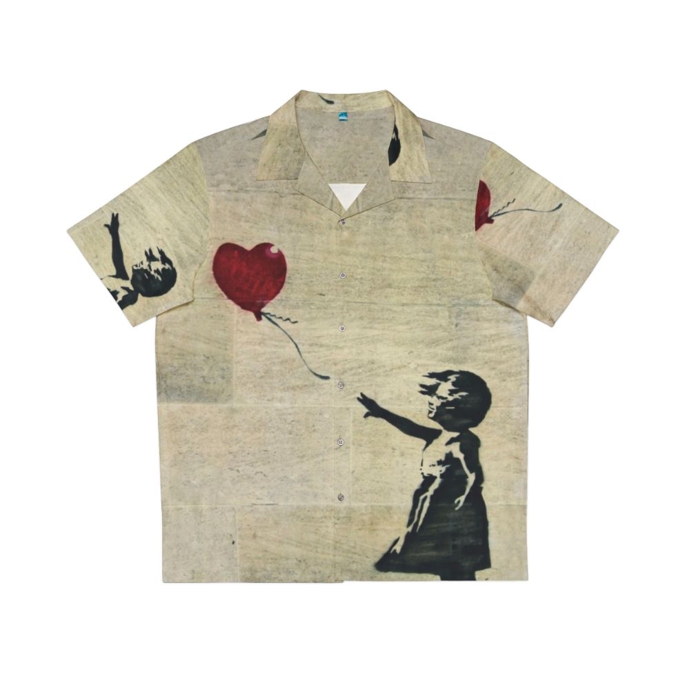 Banksy-inspired Girl With A Red Balloon Hawaiian Shirt