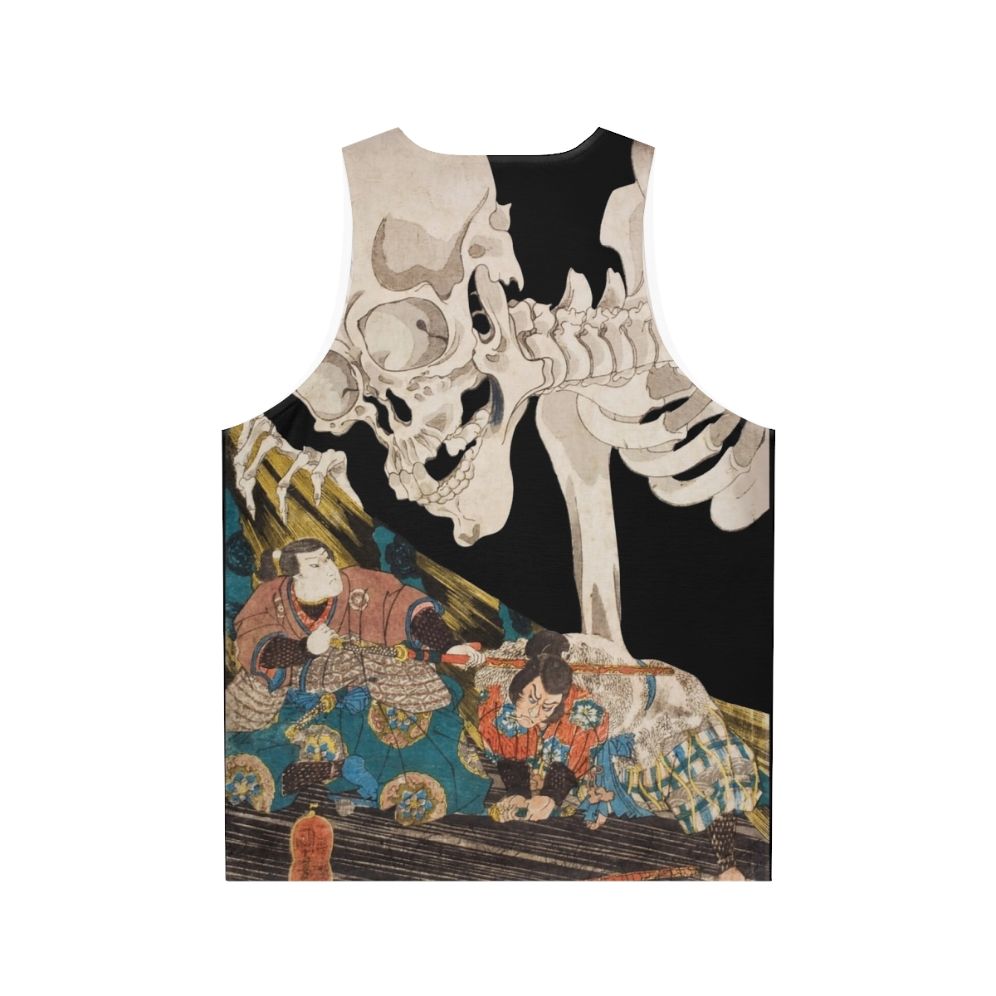 Skeleton Ghost Ukiyo-e Woodblock Print Unisex Tank Top - Back