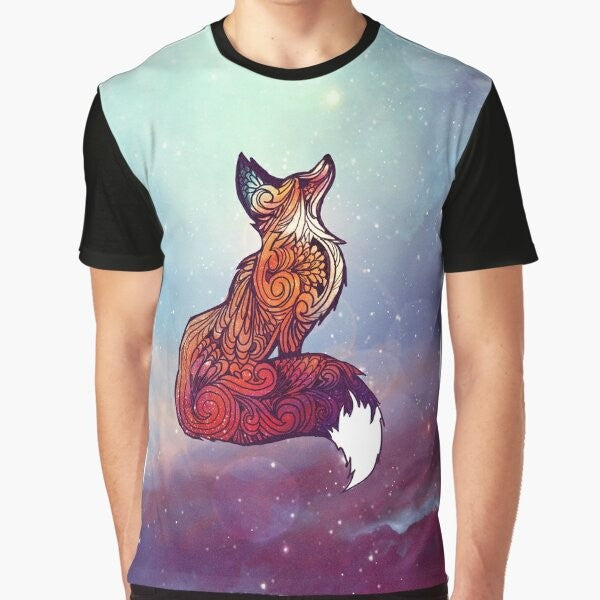 Illustration of a fox in a starry, cosmic space setting