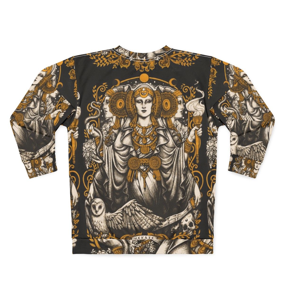 Iberian Hecate Sweatshirt with art nouveau and medusa design - Back