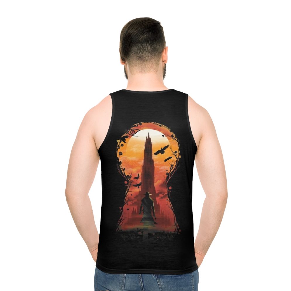 Unisex tank top with The Wind Through The Kyehole design - men back