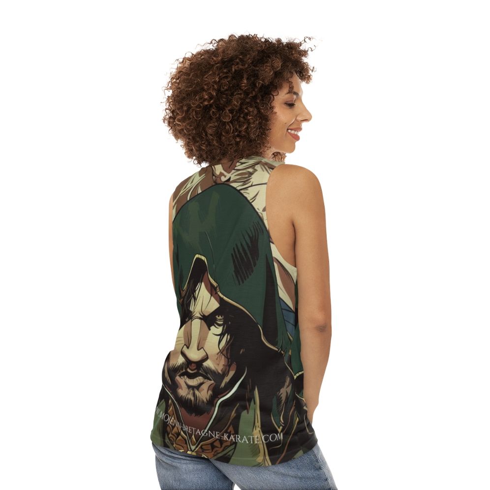 Castlevania inspired unisex tank top featuring Mojenn fan art - women back