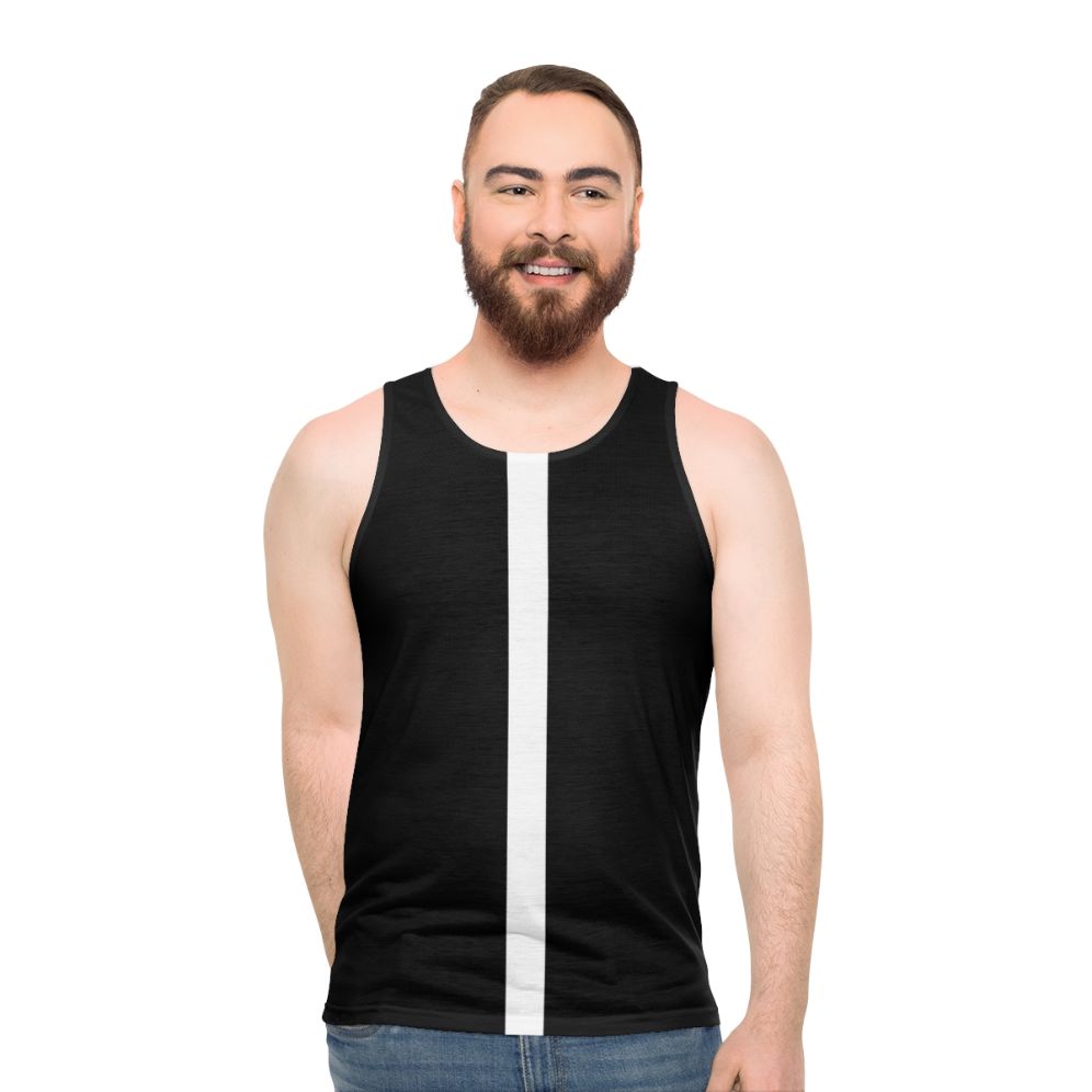 Unisex 60s mod black and white tank top - men