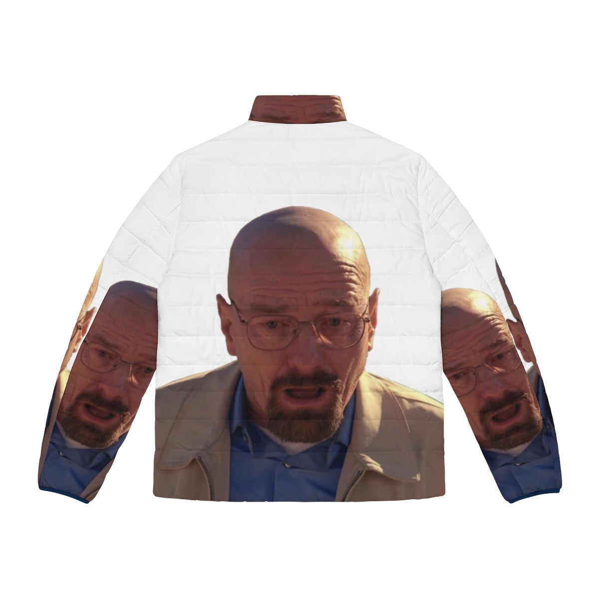 Walter White Meme Puffer Jacket featuring the iconic character from Breaking Bad - Back