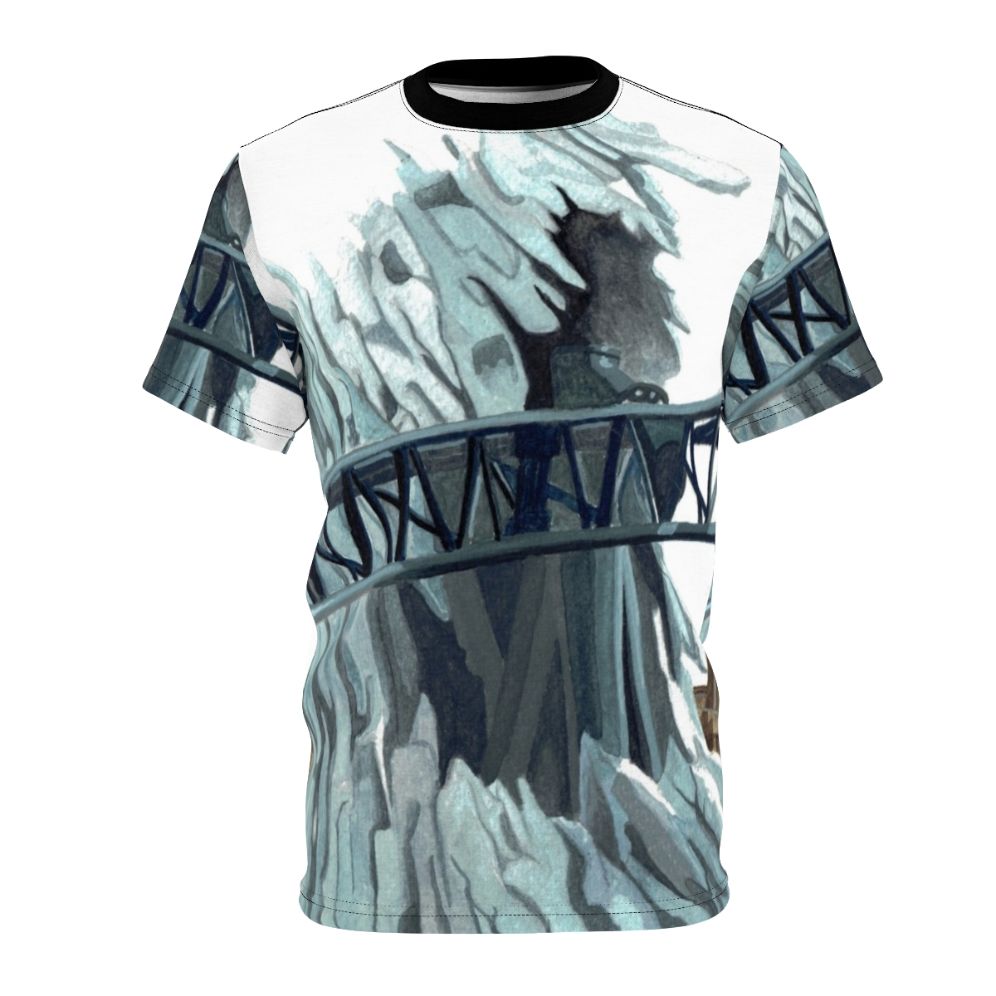 T-shirt featuring a graphic design inspired by the Taron roller coaster at Phantasialand theme park.