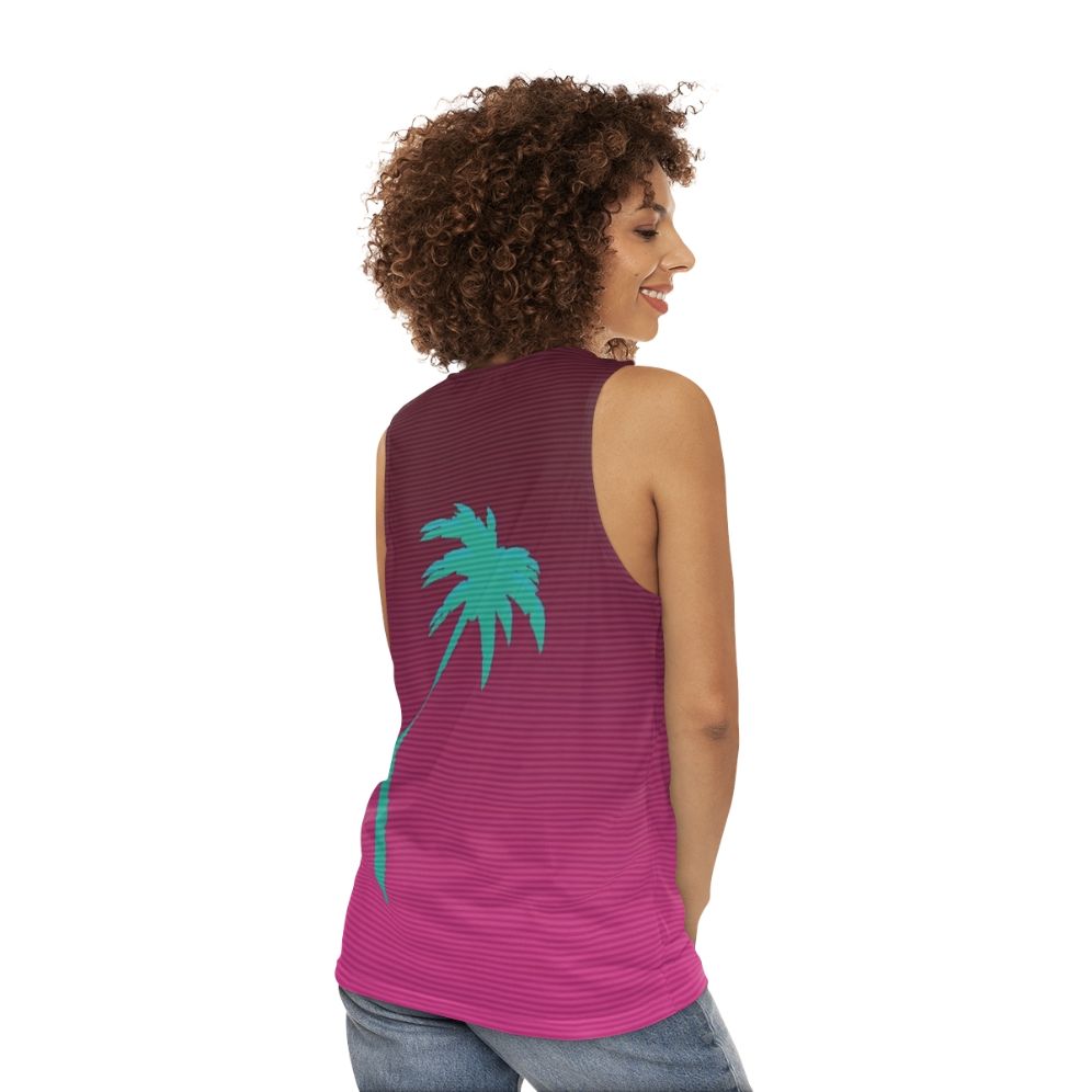 Hotline Miami Palmtree Unisex Tank Top - women back