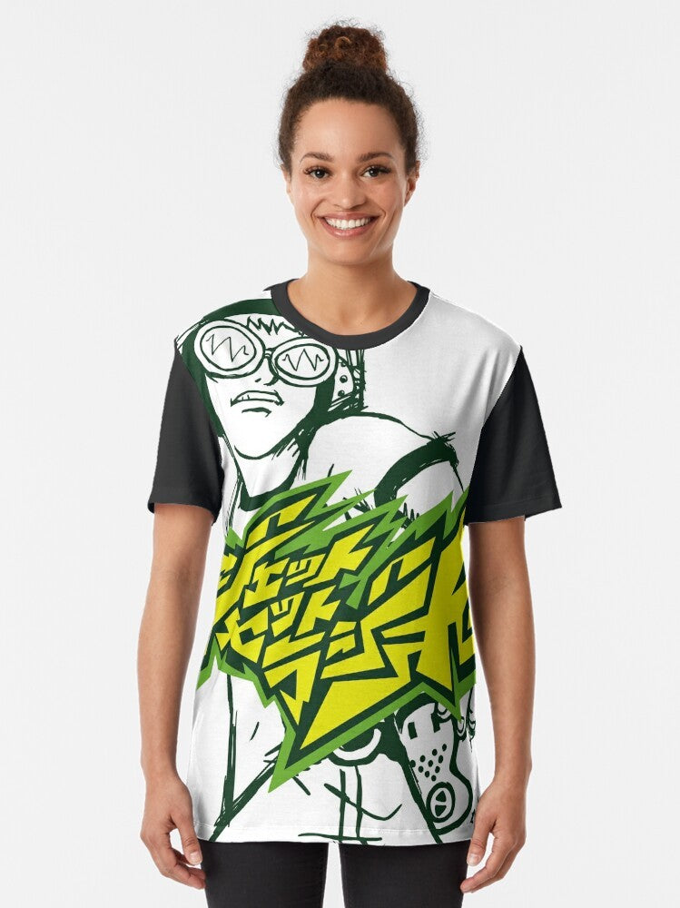 Retro Jet Set Radio graphic t-shirt with pixel beat design - Women