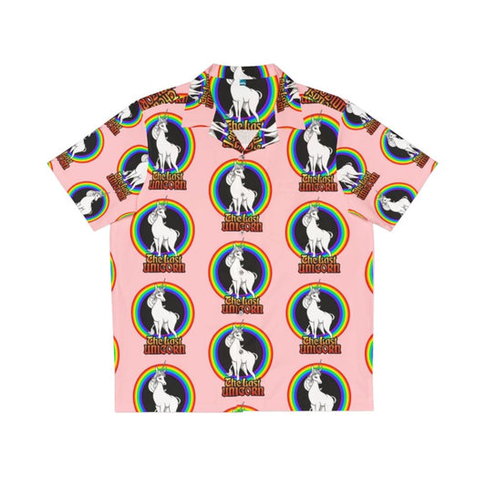 Magical rainbow unicorn Hawaiian shirt inspired by the classic fantasy film The Last Unicorn