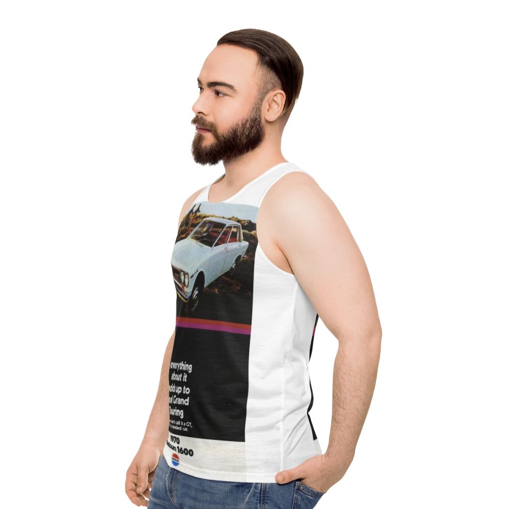 Vintage Datsun 1600 unisex tank top - men side