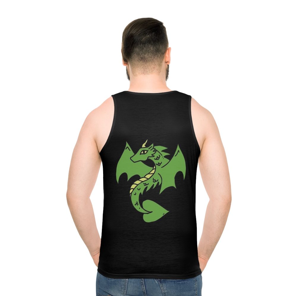 Green dragon unisex tank top design - men back