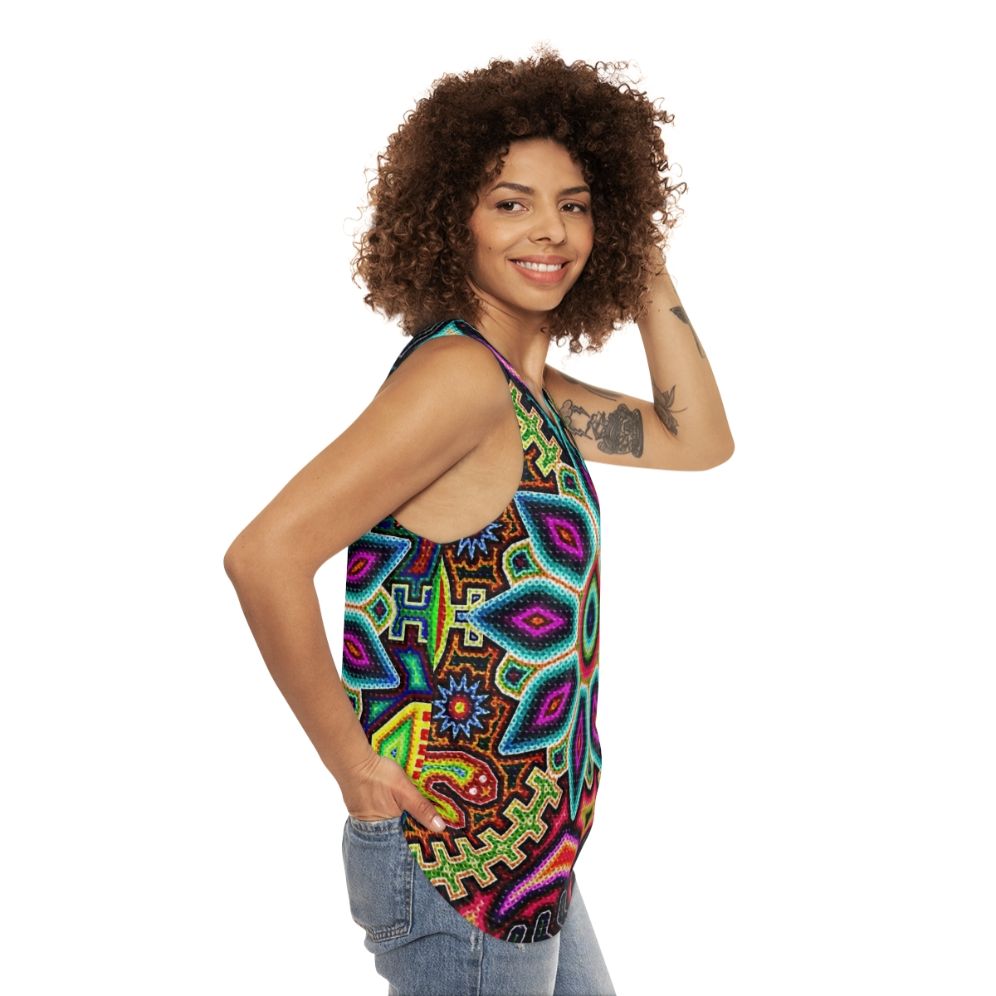 Huichol art Mexico unisex tank top - women side