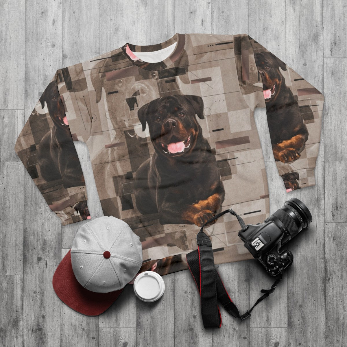 Rottweiler Metzgerhund Digital Art Sweatshirt - flat lay