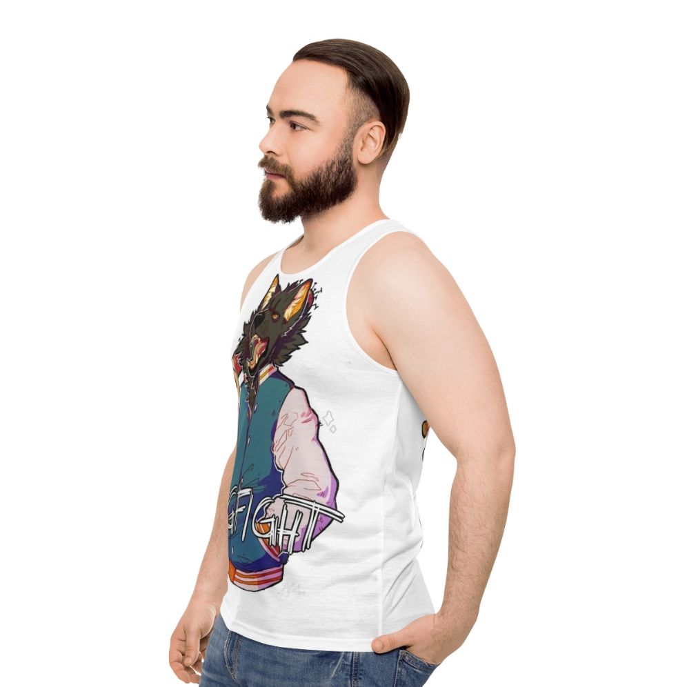 Anthropomorphic dog unisex tank top - men side