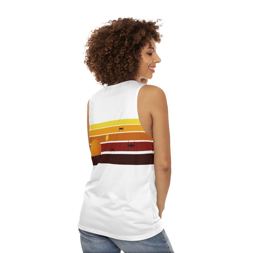 Tatooine Sun Star Wars Unisex Tank Top - women back