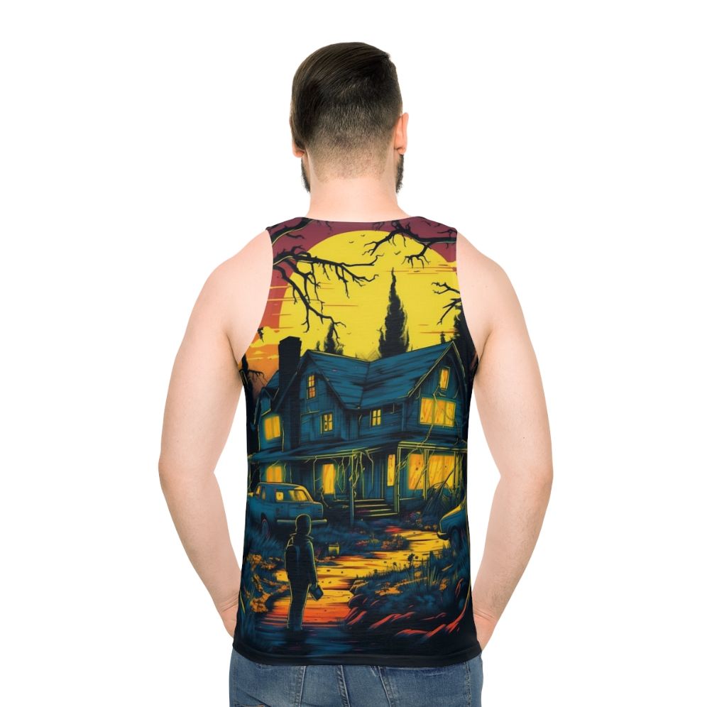 Vecna Manor Unisex Tank Top featuring Stranger Things inspired design - men back