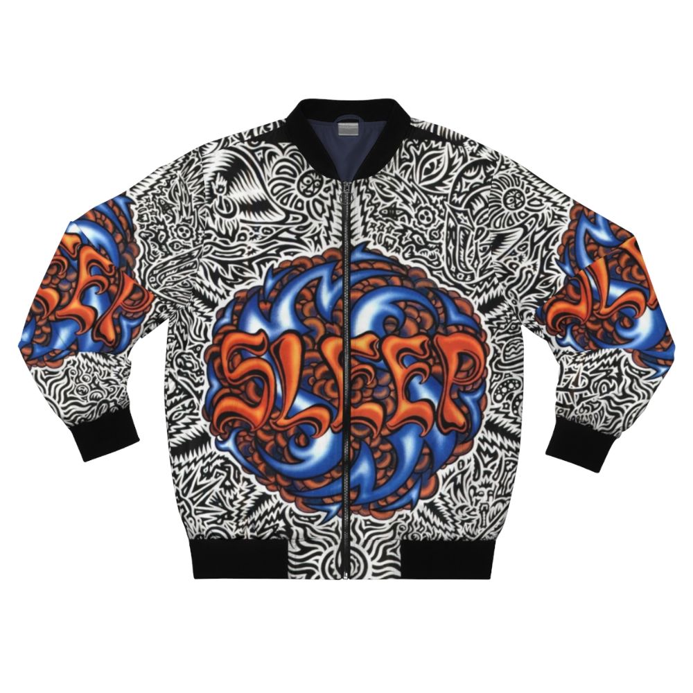 Dragonaut bomber jacket featuring the album cover art for the stoner metal band "Holy Mountain"