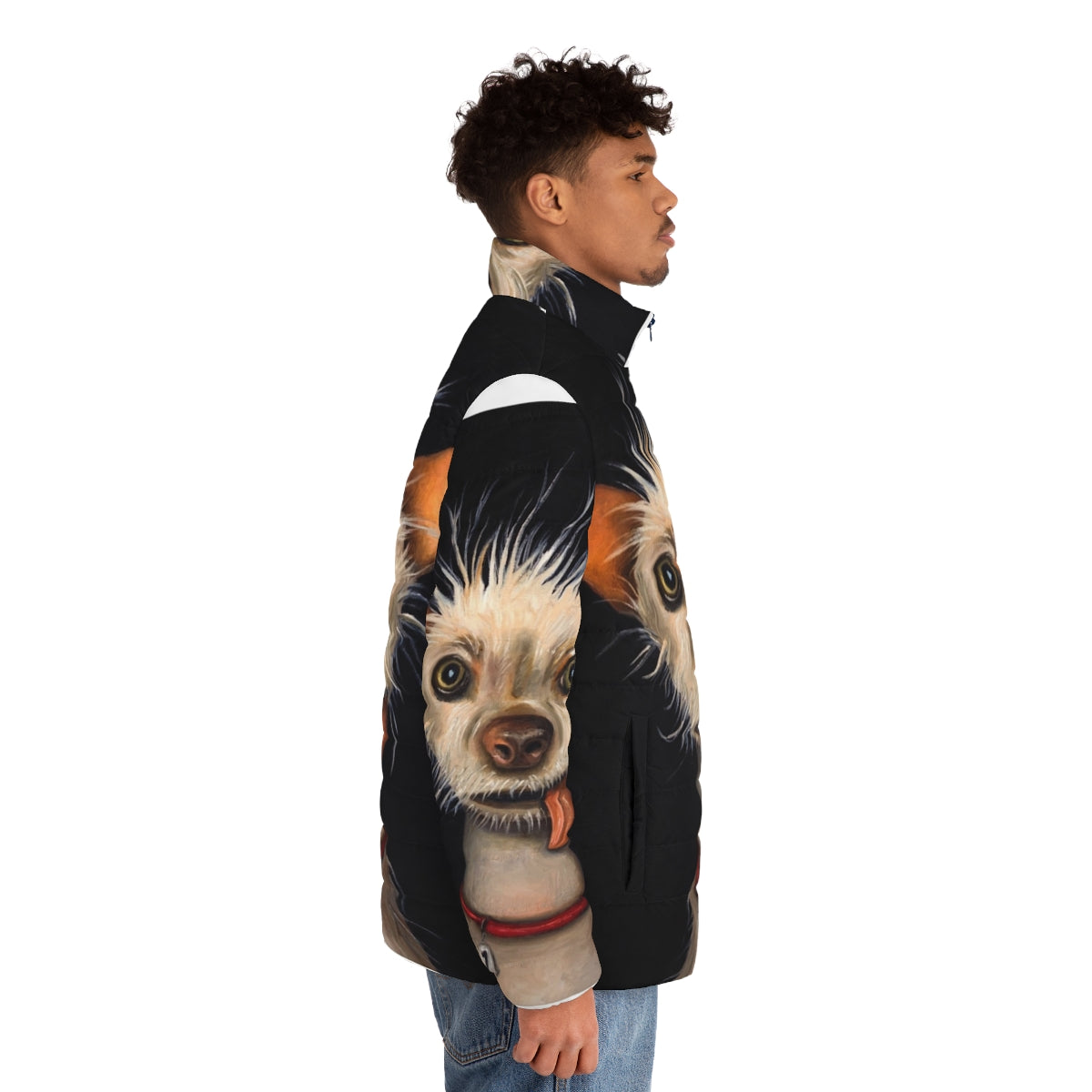 Ugly Dog Puffer Jacket for Chihuahuas, Chinese Cresteds, and Other Quirky Canines - men side right