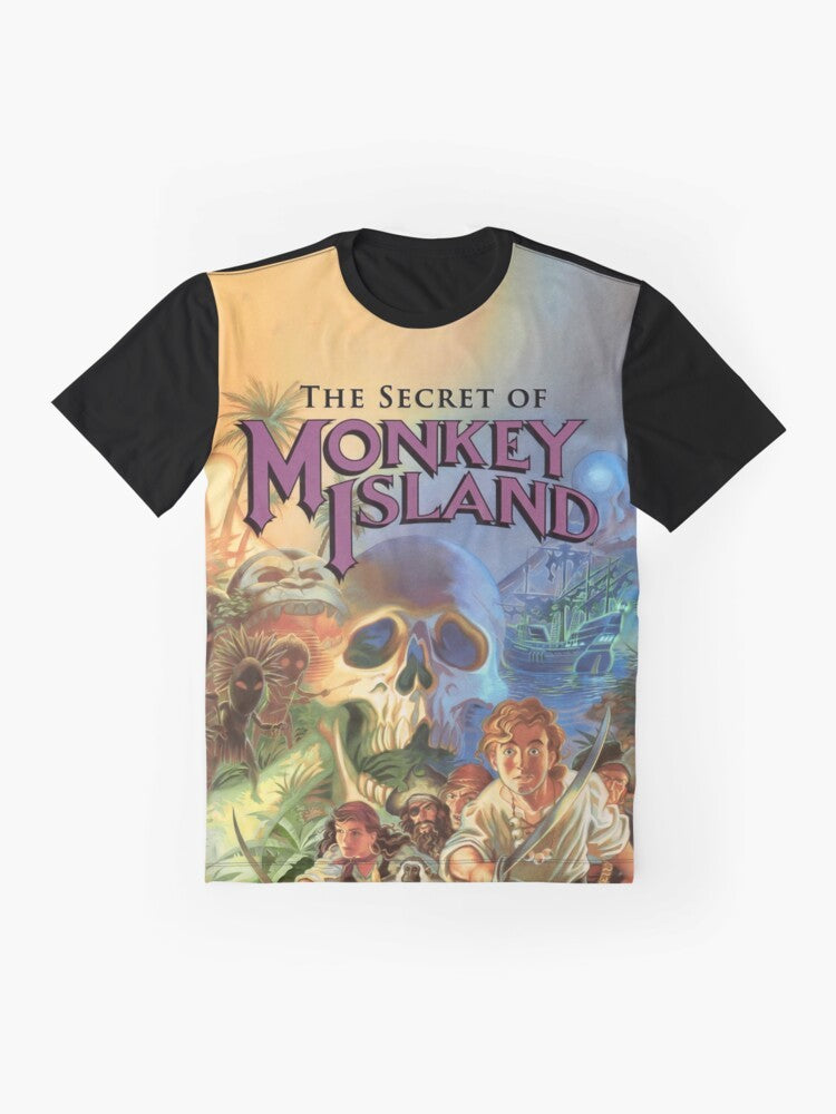 Monkey Island Guybrush Threepwood Graphic T-Shirt - Retro Videogame Classic - Flat lay