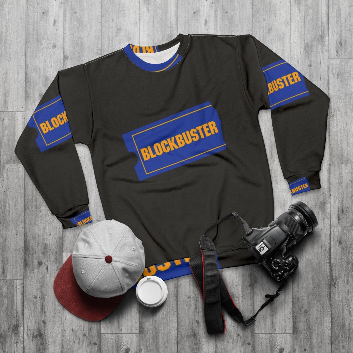 Blockbuster Video Logo Vintage Sweatshirt - flat lay