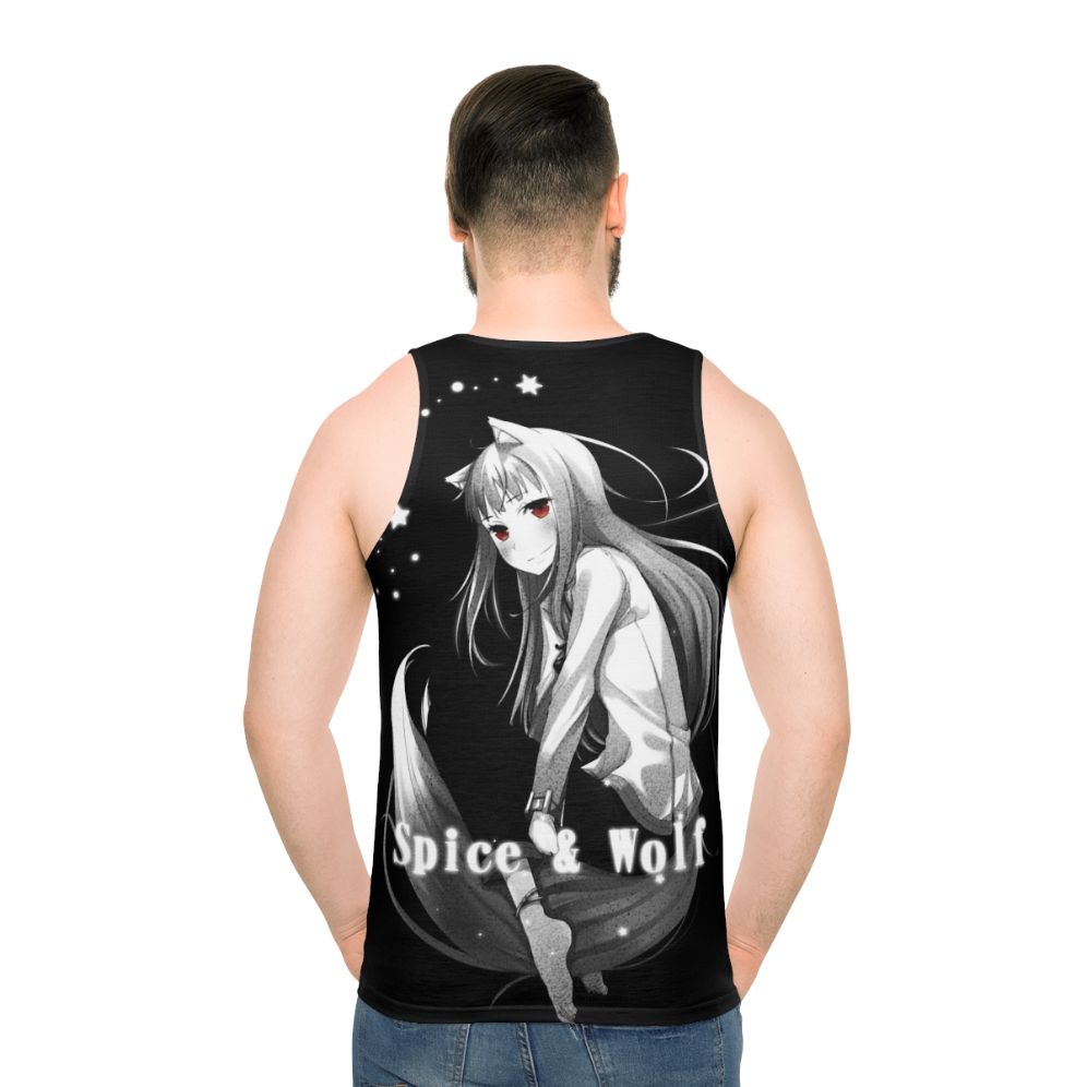 Nuar Night Anime Wolf Unisex Tank Top - men back