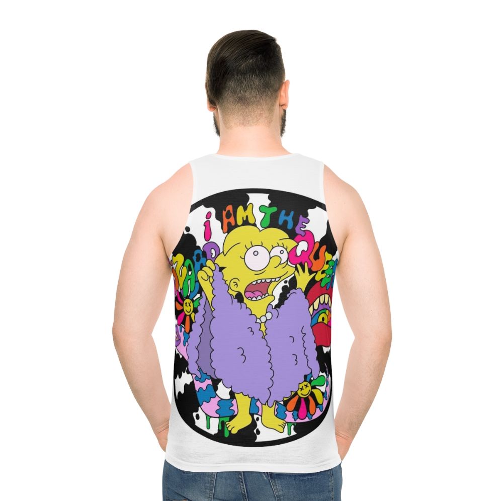 Psychedelic Lizard Queen Unisex Tank Top - men back