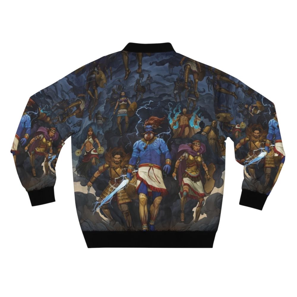 Chaosium RuneQuest: Glorantha Orlanth Heroes Bomber Jacket featuring fantasy artwork by Andrey Fetisov - Back