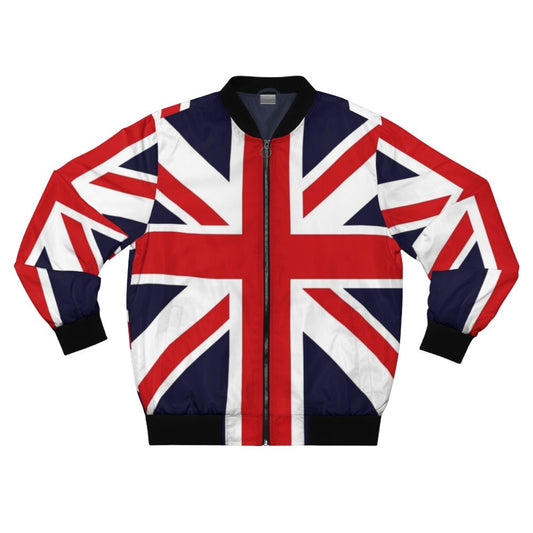 Union Jack British Punk Bomber Jacket with Rose Graphic