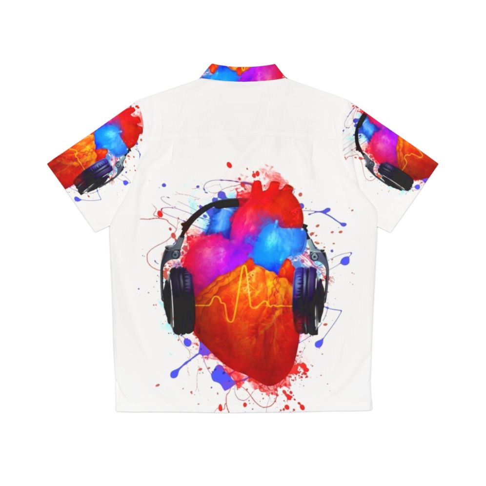 Music Lover's Hawaiian Shirt with Vibrant Designs for the Audio Enthusiast - Back