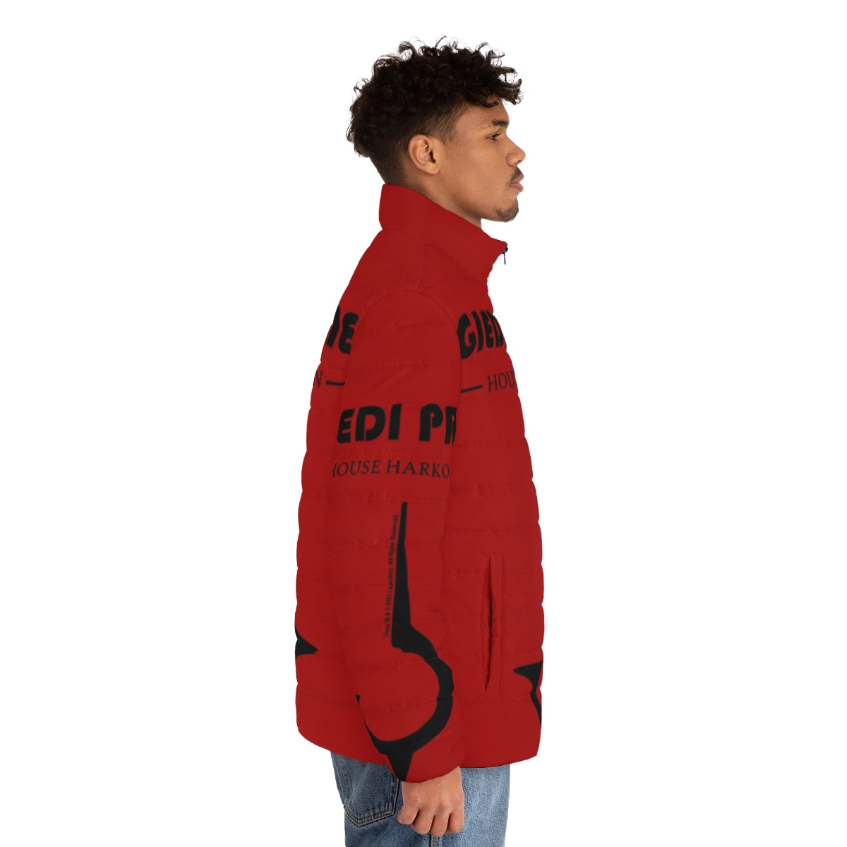 Dune House Harkonnen Giedi Prime Puffer Jacket featuring Dune 2023 fan art design - men side right