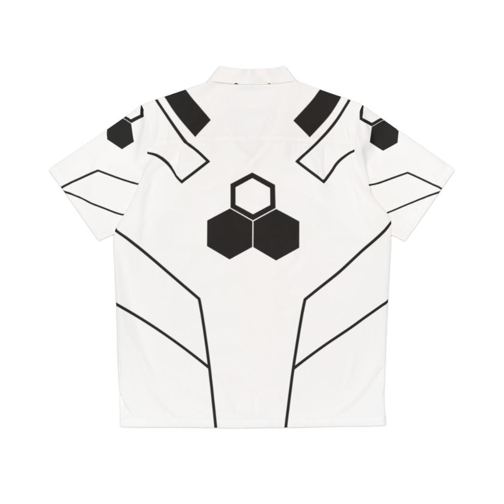 future foundation hawaiian shirt with hex pattern - Back