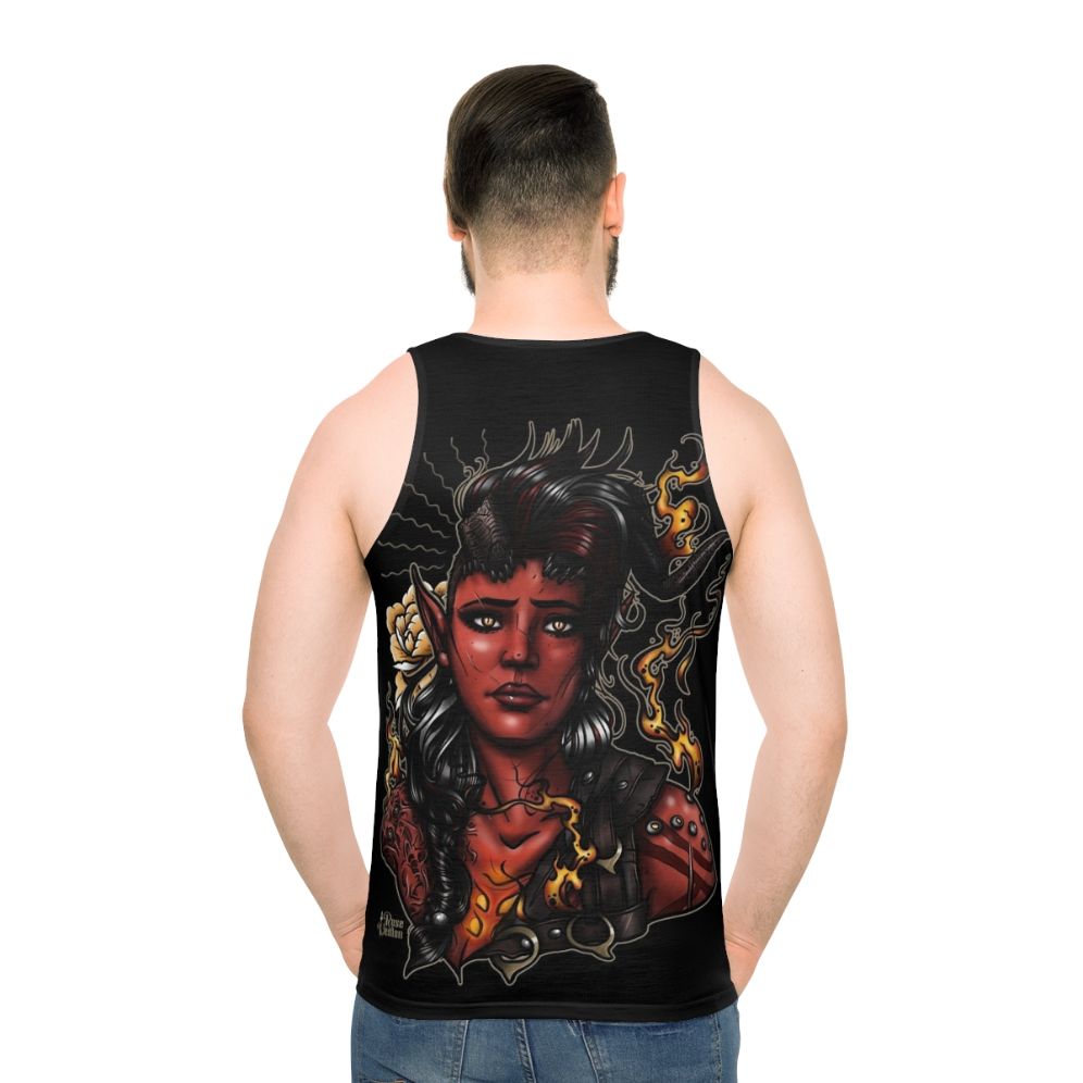 Baldur's Gate 3 Karlach Demon Unisex Tank Top - men back