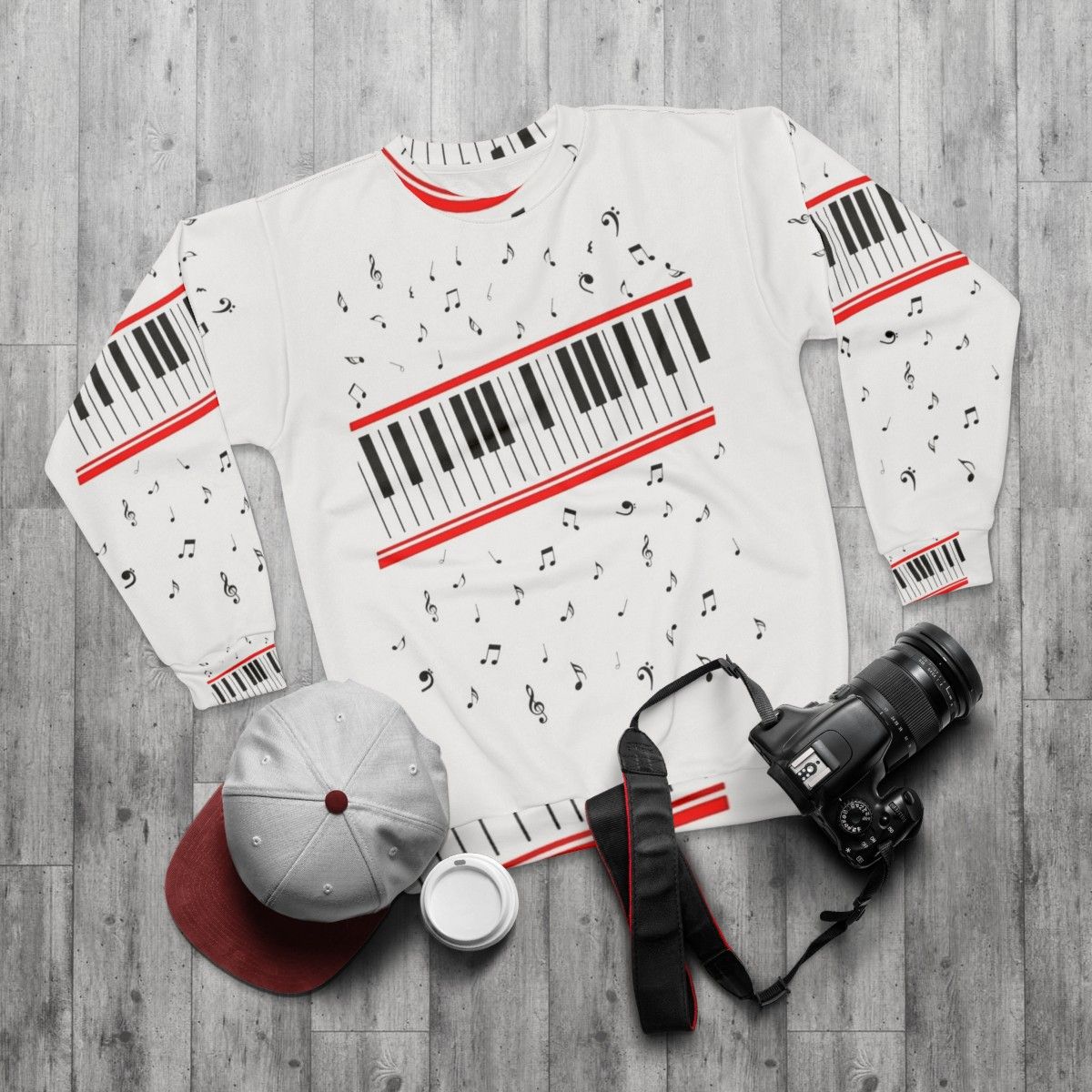 Michael Jackson Beat It Piano Sweatshirt - flat lay