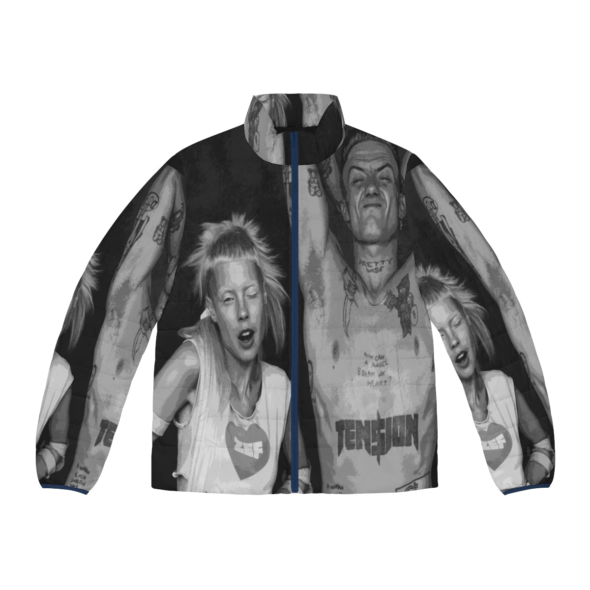 Die Antwoord Yolandi and Ninja inspired puffer jacket with edgy streetwear style