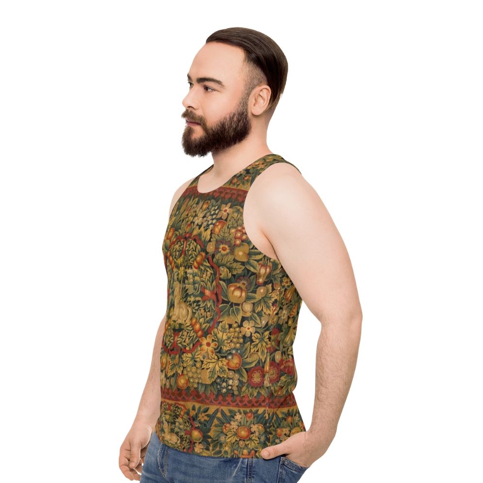 Medieval Unicorn Floral Tapestry Tank Top - men side