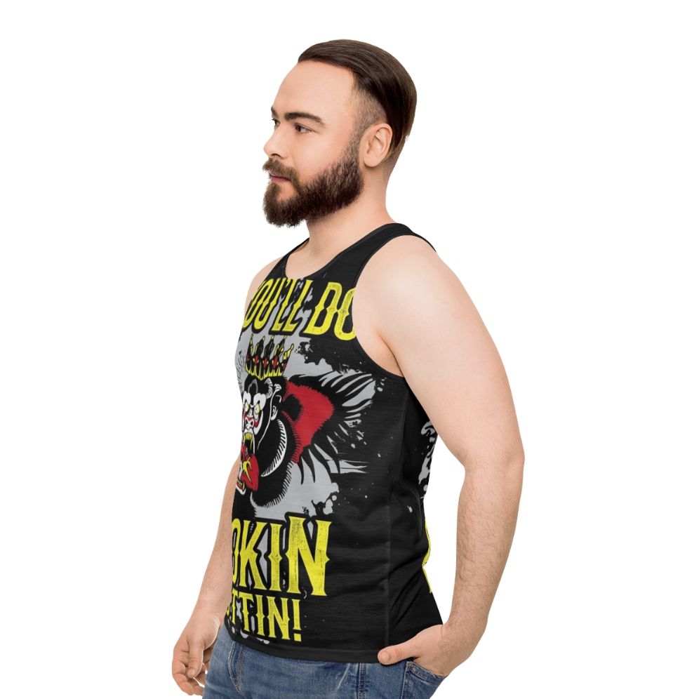 Unisex tank top with "You'll Do Fookin' Nuttin'" text for Irish boxing and MMA fans - men side