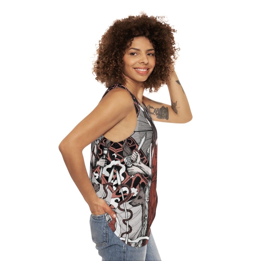 Hecate Unisex Gothic Tank Top - women side