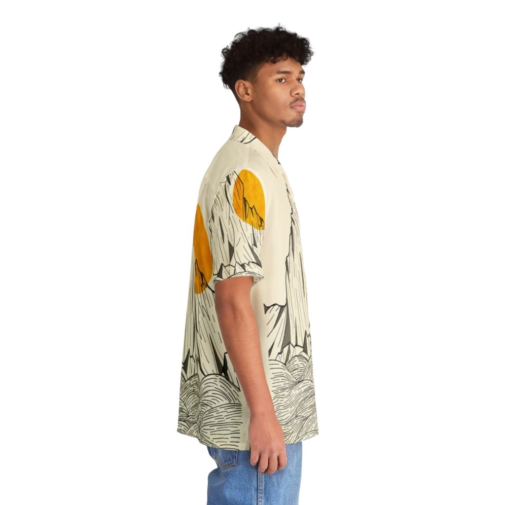 Vibrant Sun Cliffs Hawaiian Shirt with abstract nature and beach design - People Pight