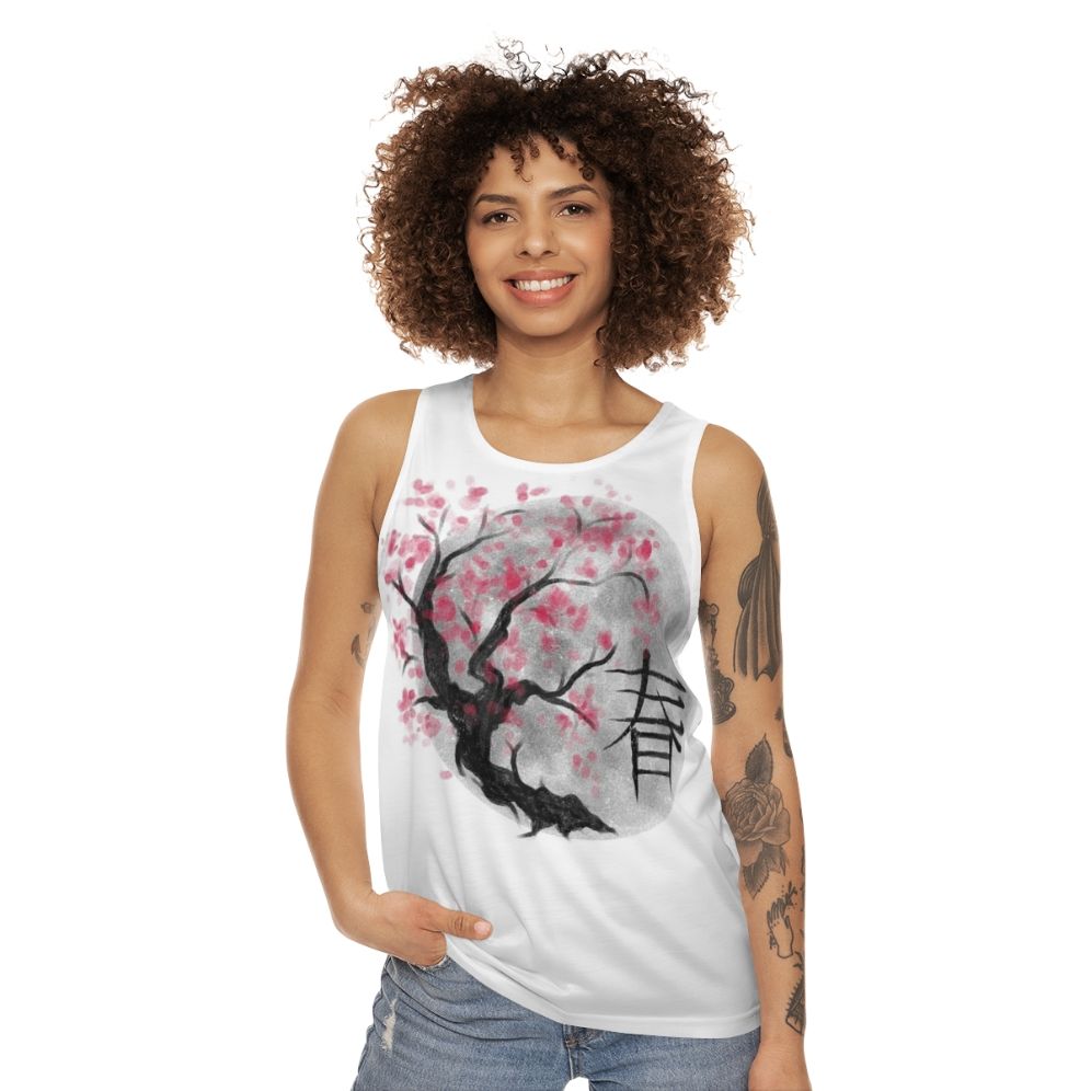 Unisex Japan Sakura Blossom Tank Top - women