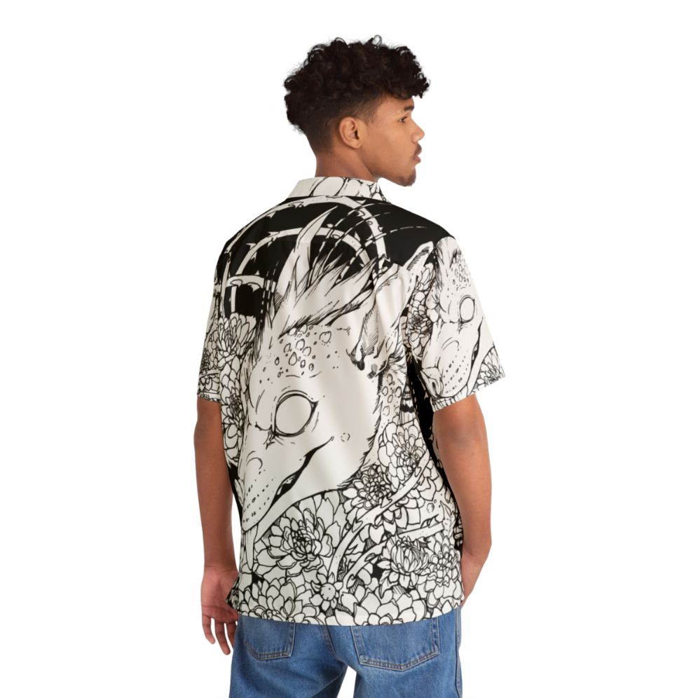 Chupacabra Hawaiian Shirt with Cryptid, Horror, and Animal Imagery - People Back