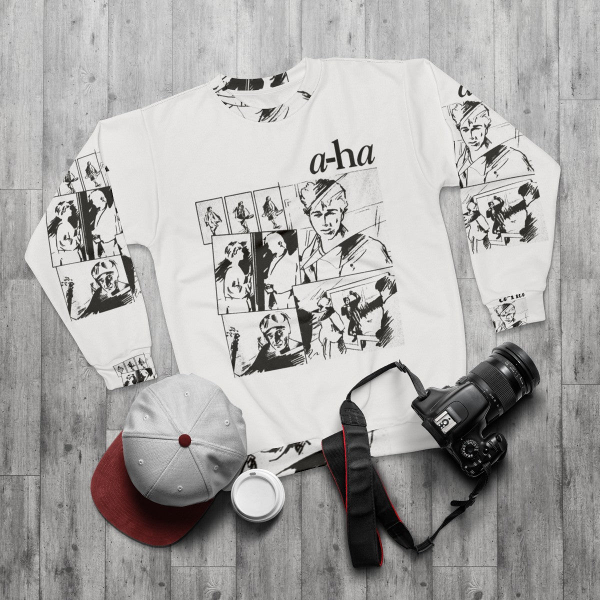 Take On Me 80s A-Ha Band Sweatshirt - flat lay