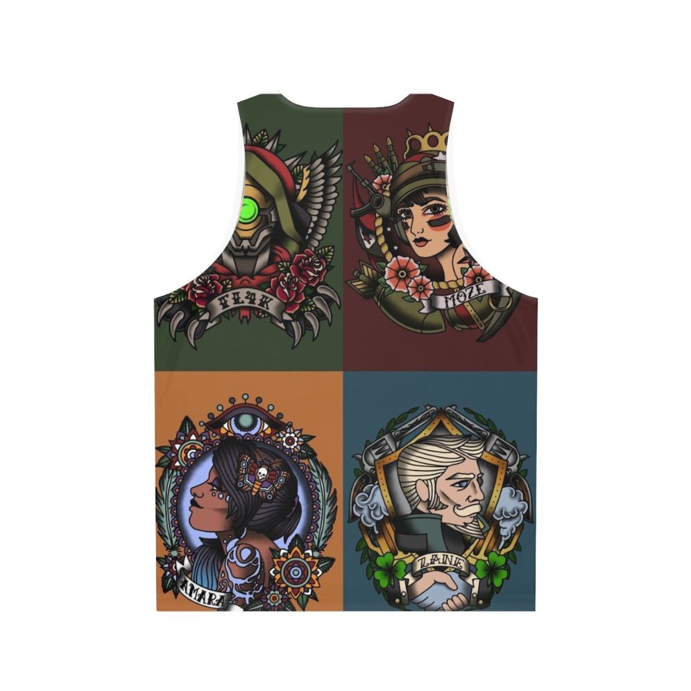 Borderlands 3 Vintage Tattoo Style Unisex Tank Top - Back