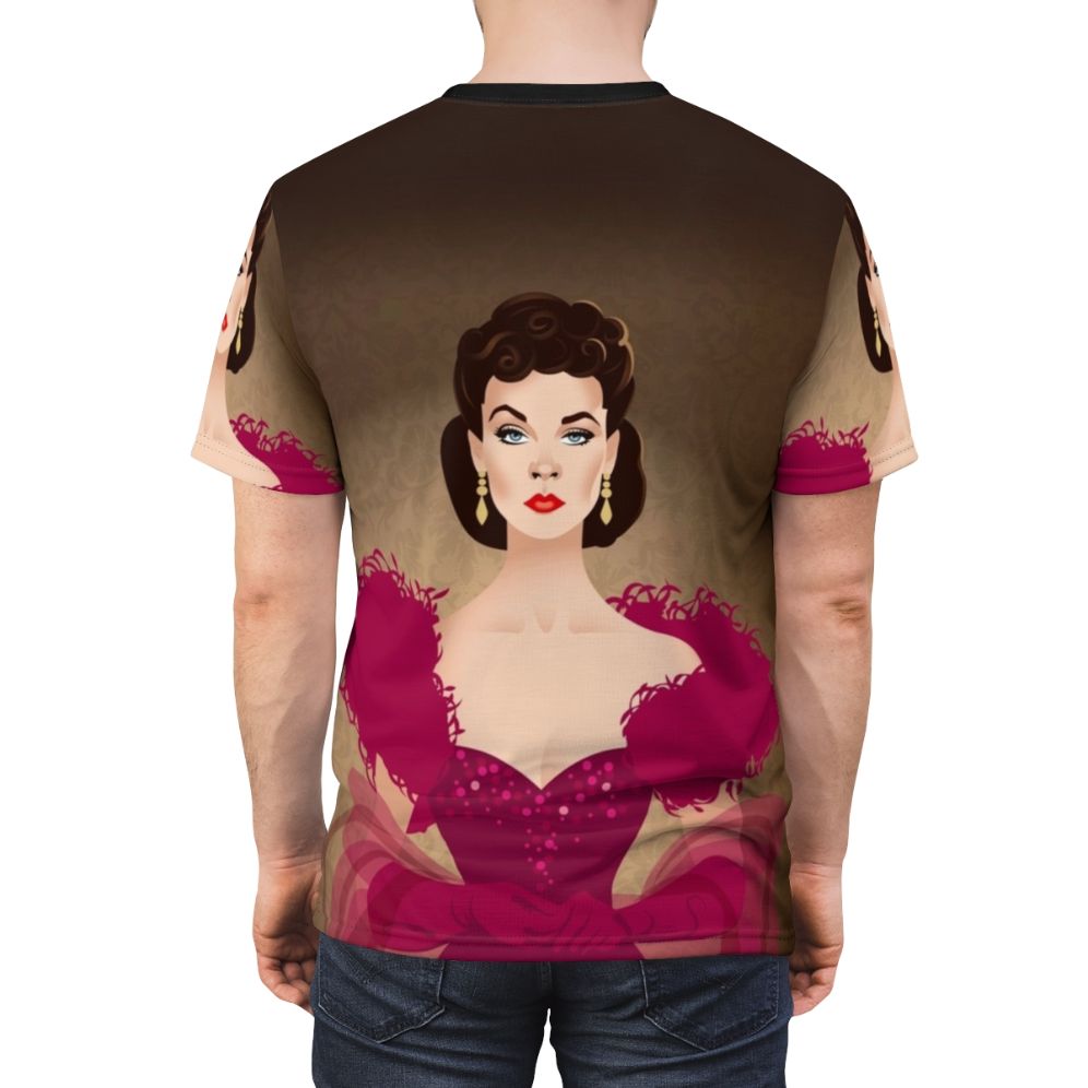 Burgundy Dress Abstract Art T-Shirt featuring the artwork of Alejandro Mogollo - men back