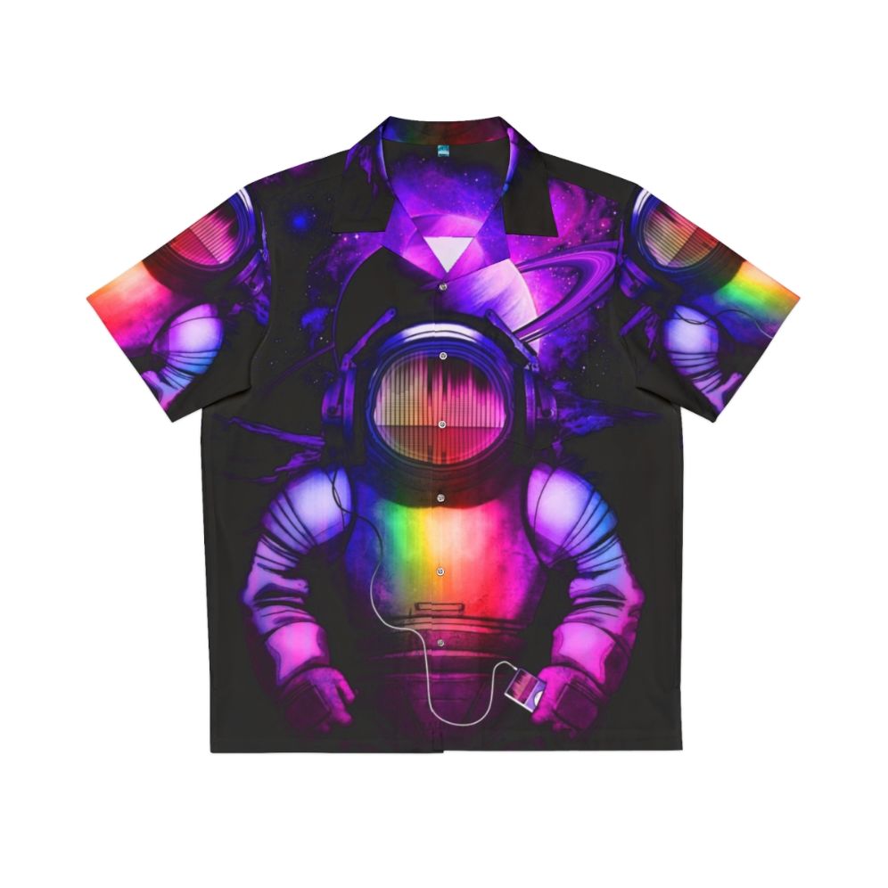 Celestial Music Hawaiian Shirt with space, astronaut, and galaxy print design