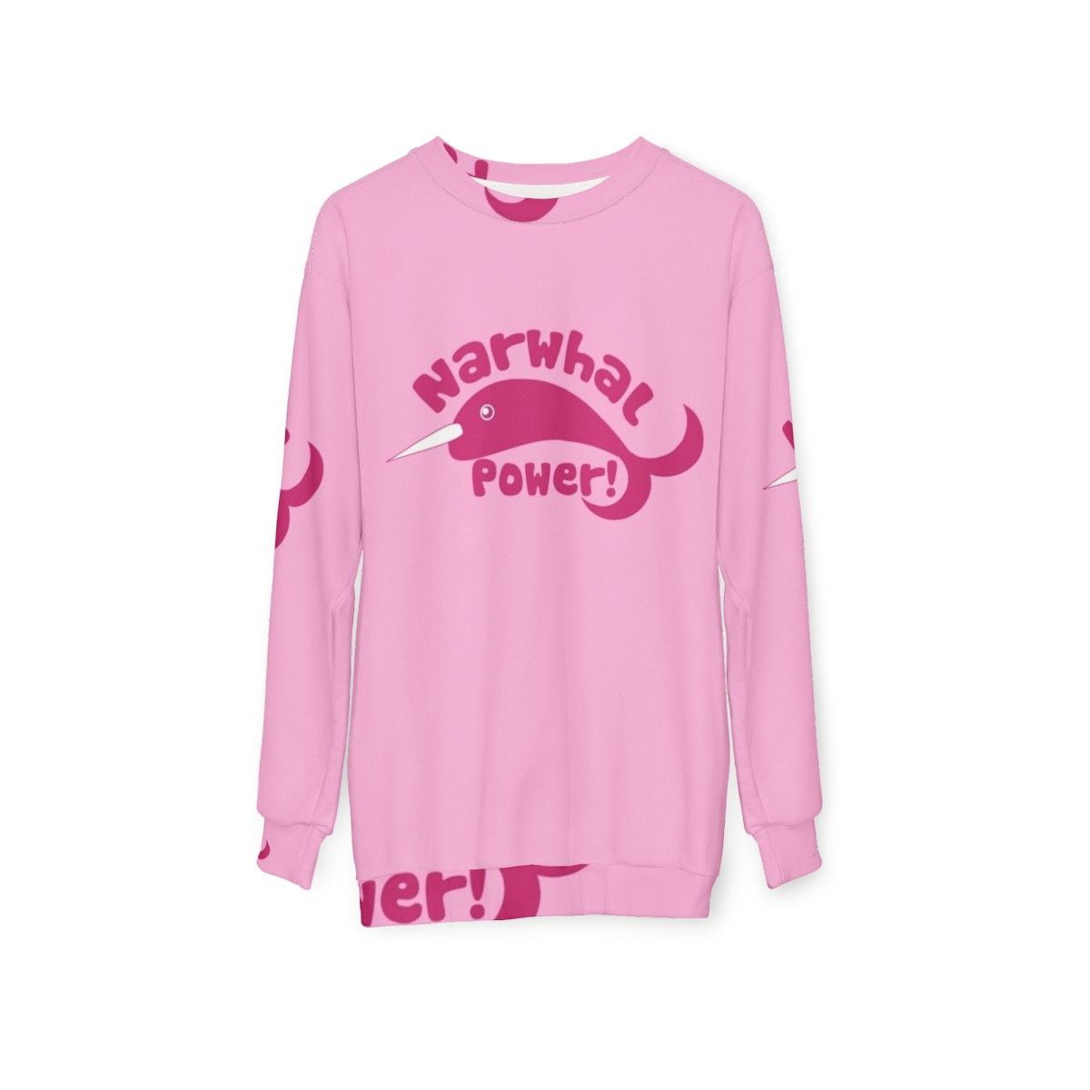 Narwhal Power Sweatshirt with Cute and Retro Design - hanging