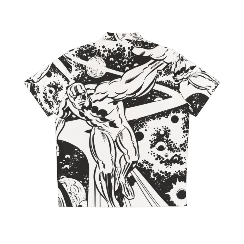 Silver Surfer Hawaiian Shirt with cosmic and galaxy design - Back