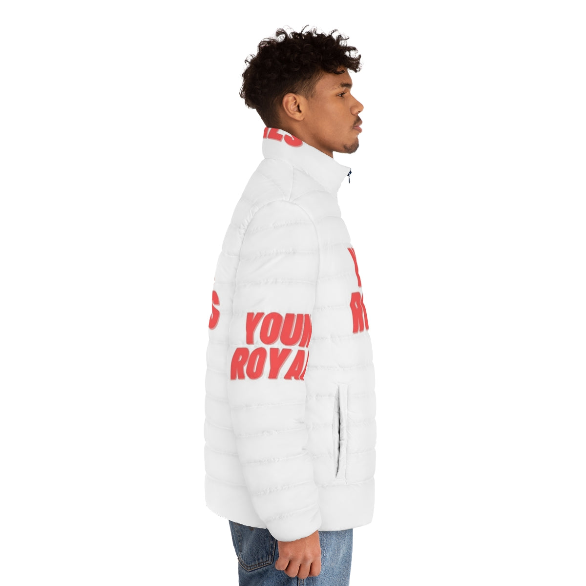 Young Royals Puffer Jacket in Hillerska Uniform Inspired Design - men side right