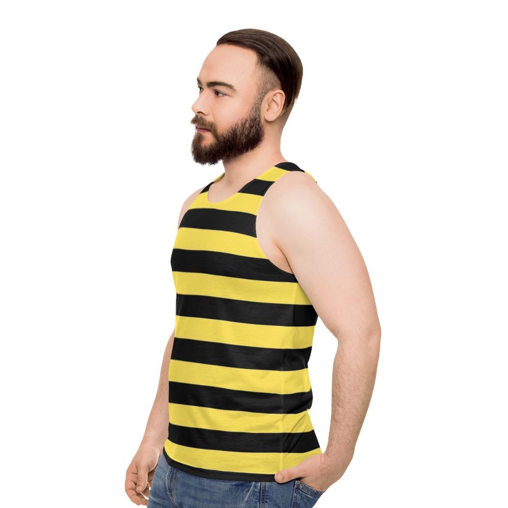 Me Before You' Black and Yellow Stripes Unisex Tank Top - men side