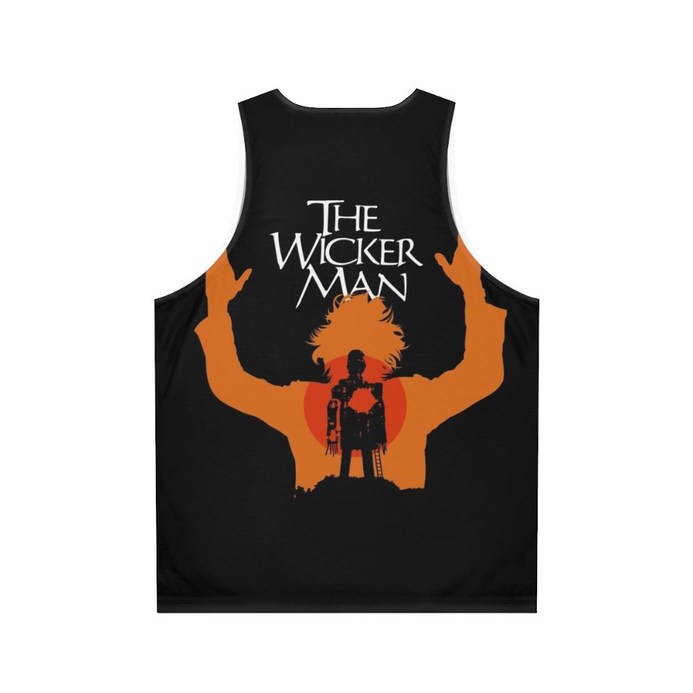 Unisex tank top featuring the classic British horror film 'The Wicker Man' - Back