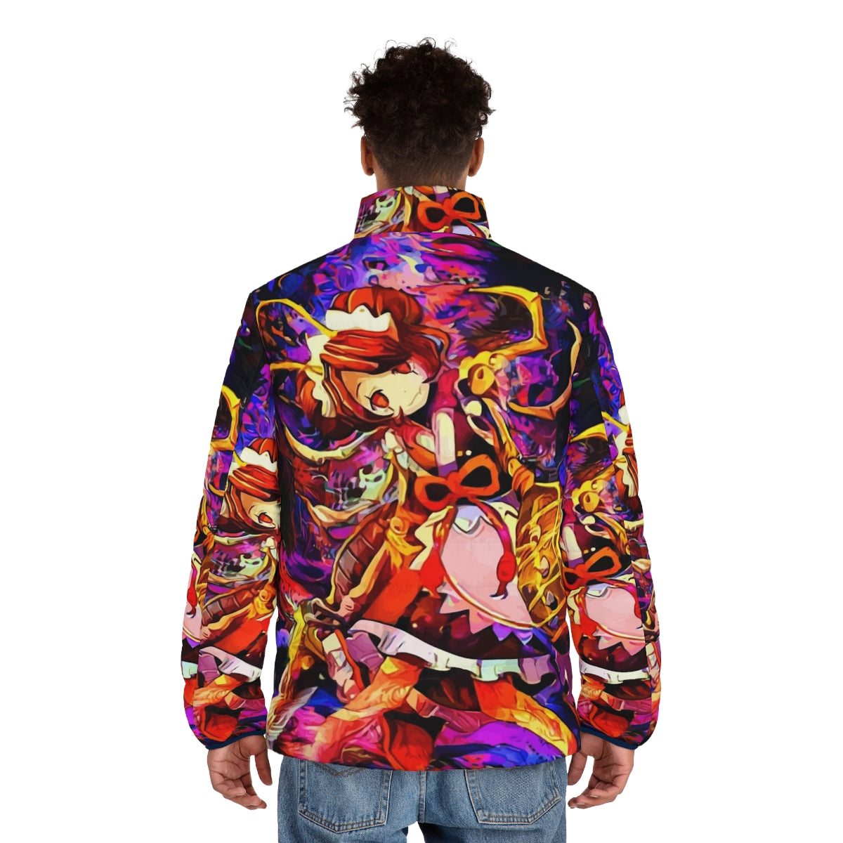 Puffer jacket featuring an insect-inspired design, perfect for fans of the anime series Overlord - men back