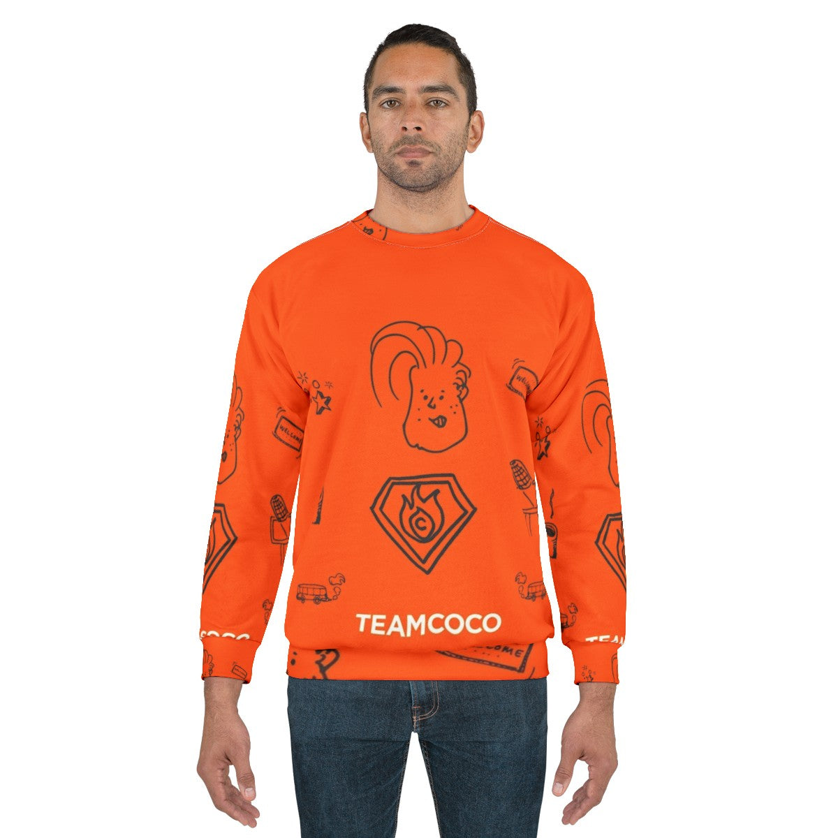 Team Coco Doodle World Graphic Sweatshirt featuring Conan O'Brien - men